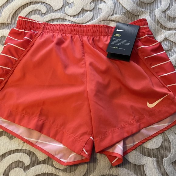 Nike Other - Nike Athletic Running Shorts Red White Stripe Girls Size Large New With Tags